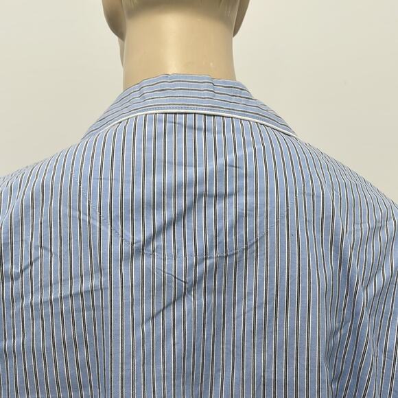 Joseph Abboud Long Sleeve Button Up Pajama Shirt Blue Stripe Size XL NWT - Picture 6 of 9